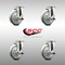Service Caster 5 Inch 316SS Gray Polyurethane Wheel Swivel Top Plate Caster Set with Brake SCC SCC-SS31620S514-PPUB-TLB-4 - alternate 3
